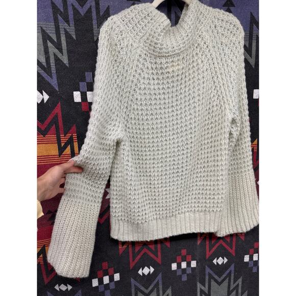 Anthropologie Maeve Wool Blend Dionne Bell Sleeve Sweater Mint Stretchy Medium - Picture 7 of 9